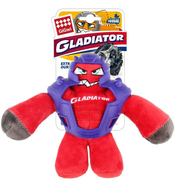 Gigwi- Gladiator Squeaker Inside Plush TPR Dog Toy