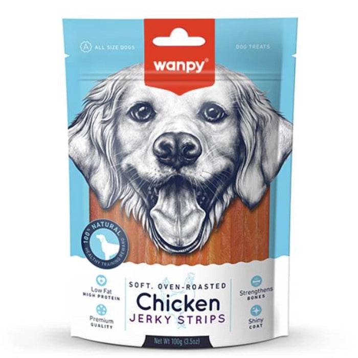 Wanpy Soft Chicken Jerky Strips Treat For Dogs