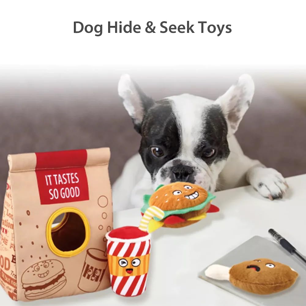 Gigwi Hide N Seek Fast Food Bag With Plush Hamburg Coke and Fried Chicken Inside