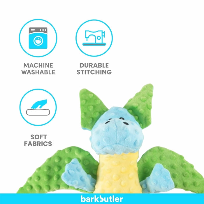 BarkButler- Pookie The Dragon Plush Squeaky Dog Toy