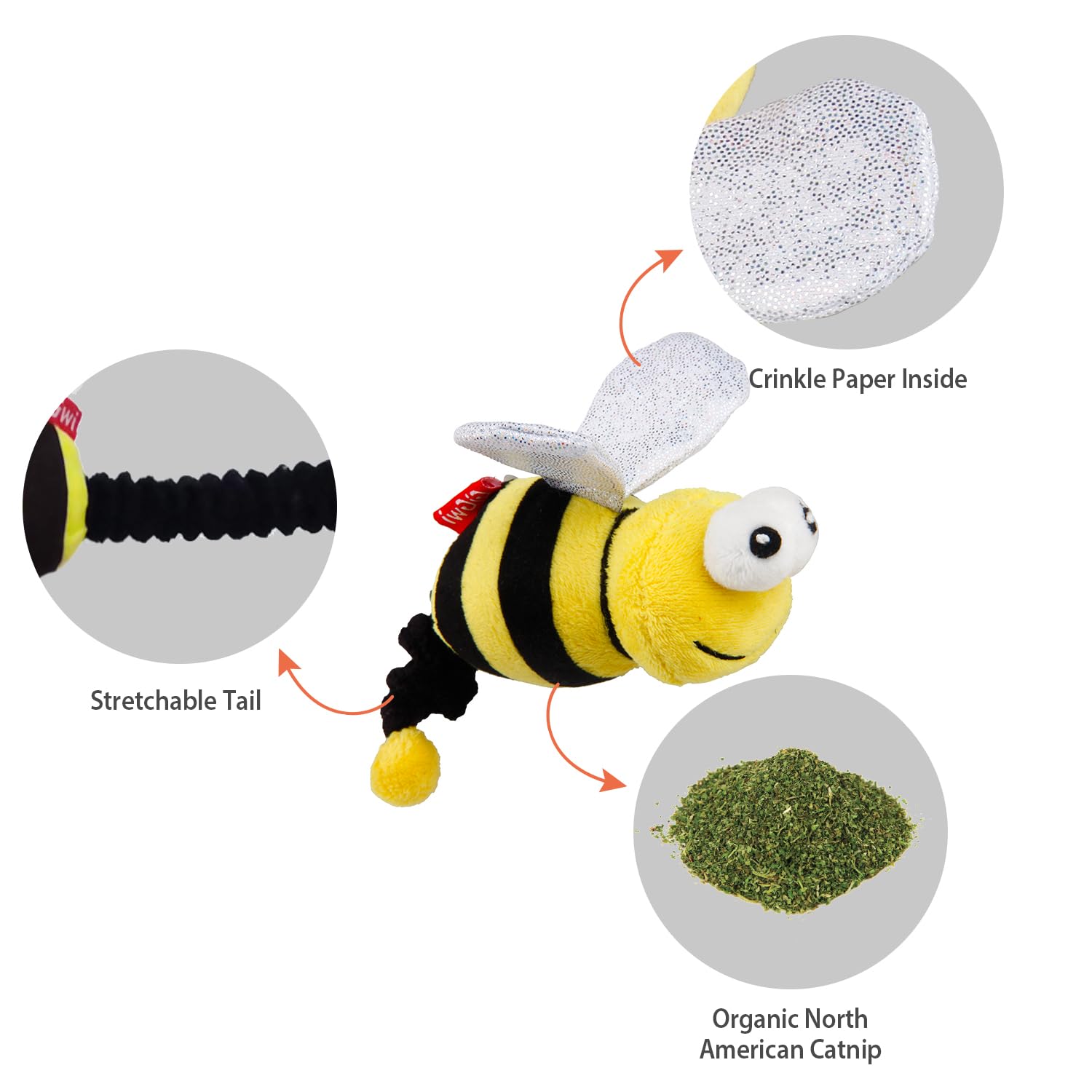 GiGwi Vibrating Running Bee with Catnip inside Toy