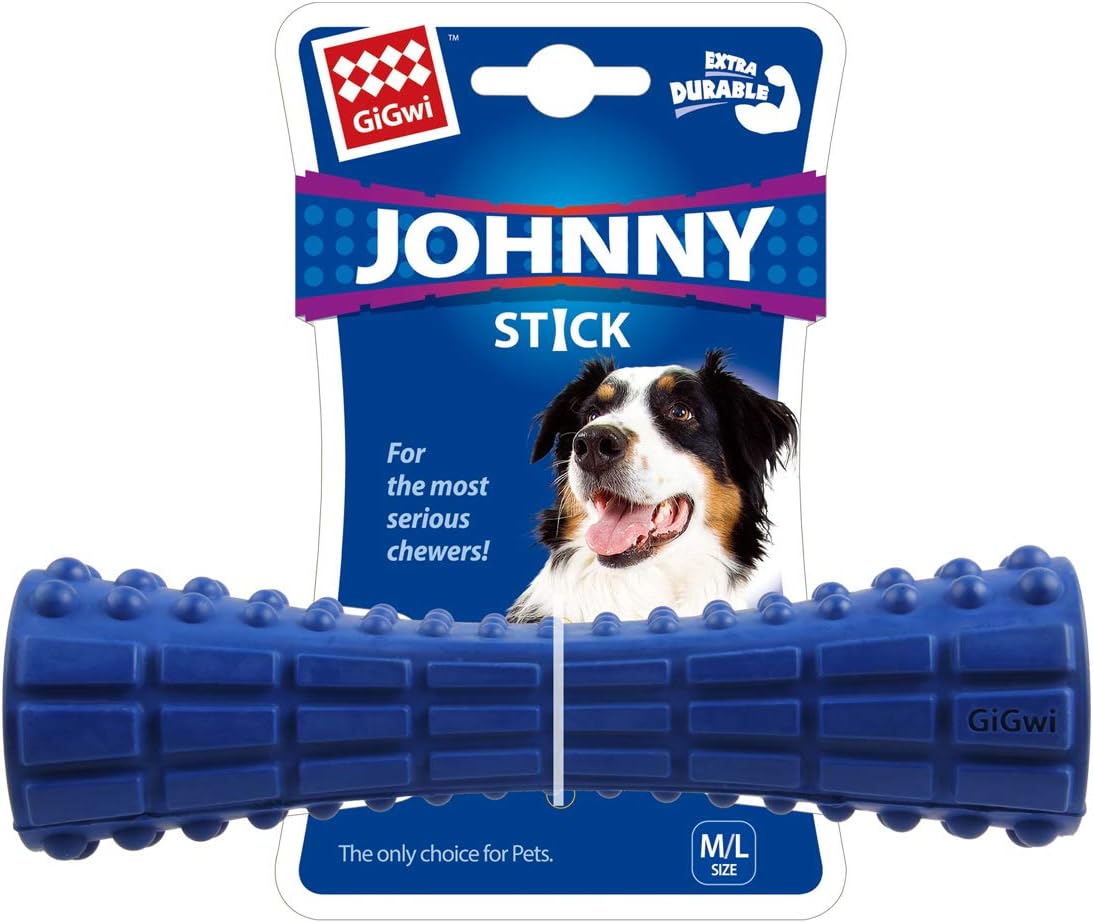 GiGwi Johnny Stick Solid Blue Rubber Dog Toy