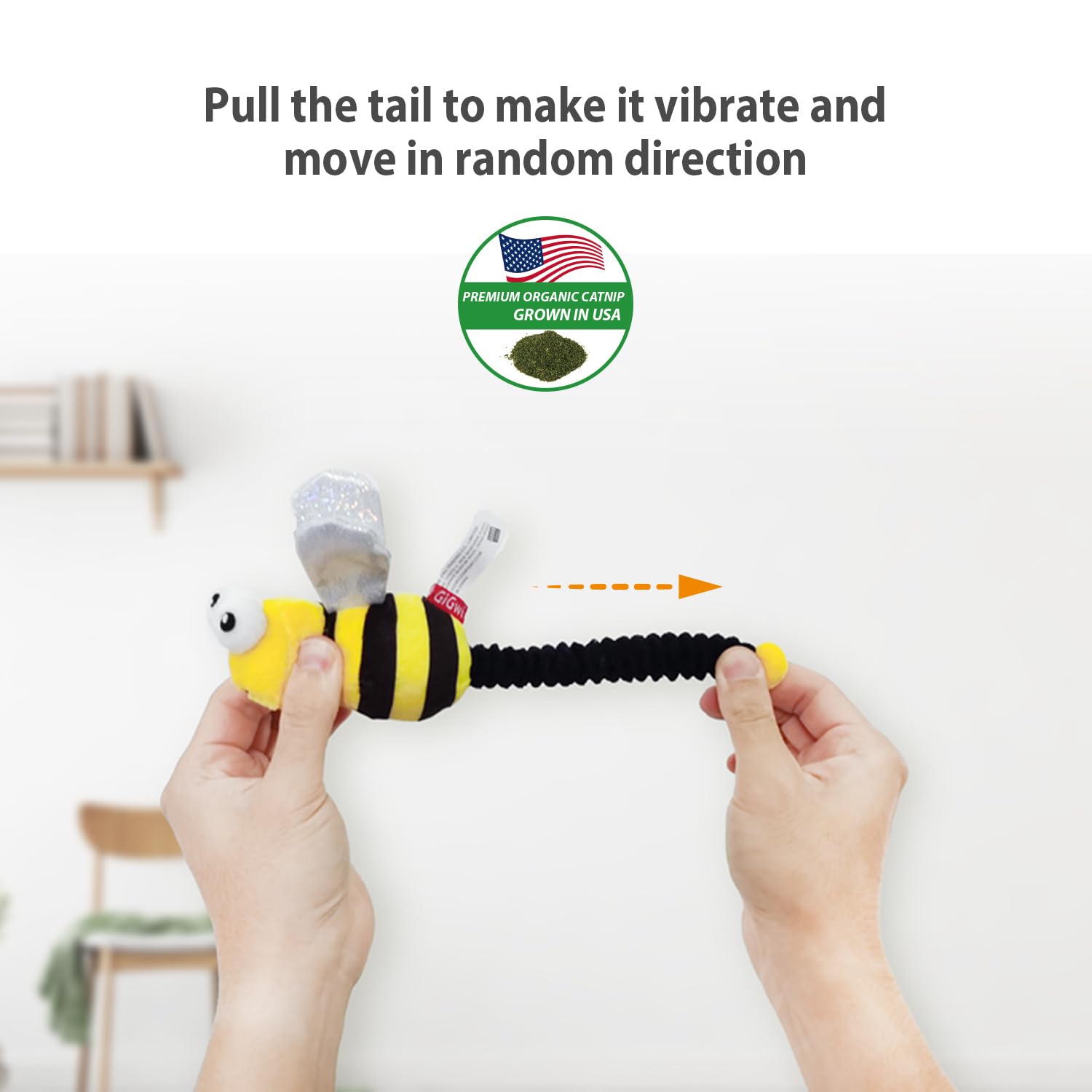 GiGwi Vibrating Running Bee with Catnip inside Toy