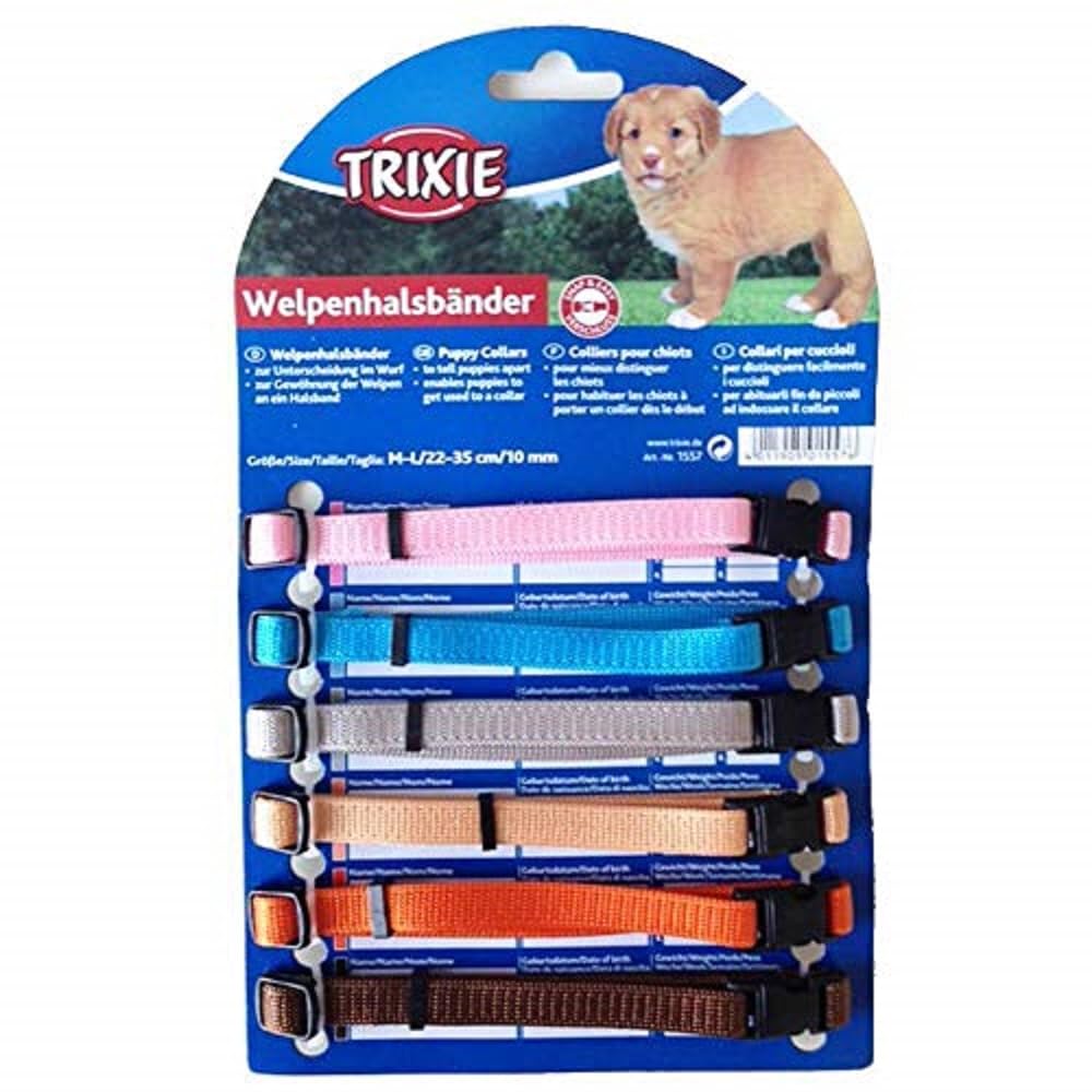 Trixie- Set of 6 Puppy Collars Light Colours