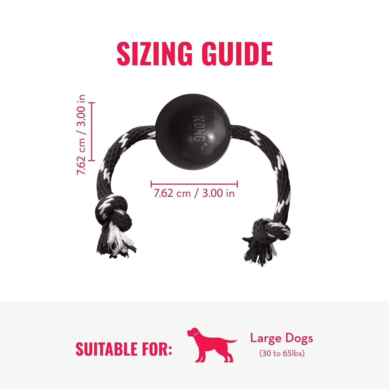 Kong Extreme Ball With Rope for Dogs