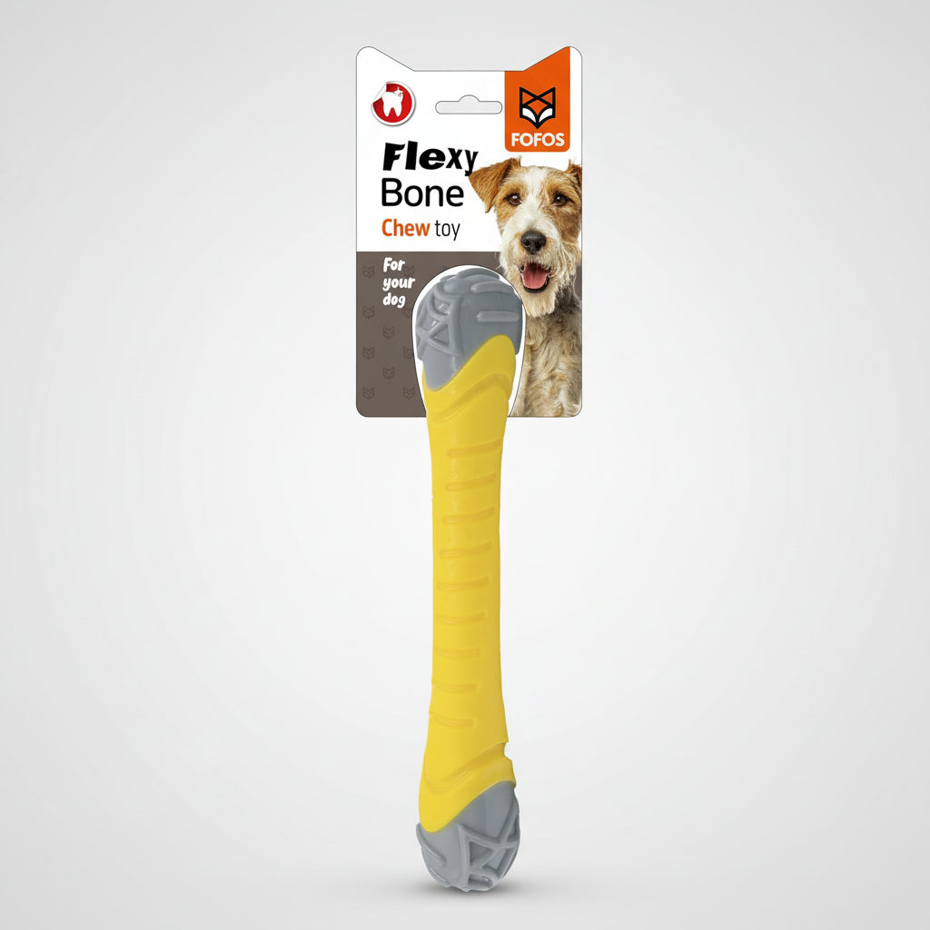 Fofos Barkbutler Flexy Bone Squeaky Dog Chew Toy