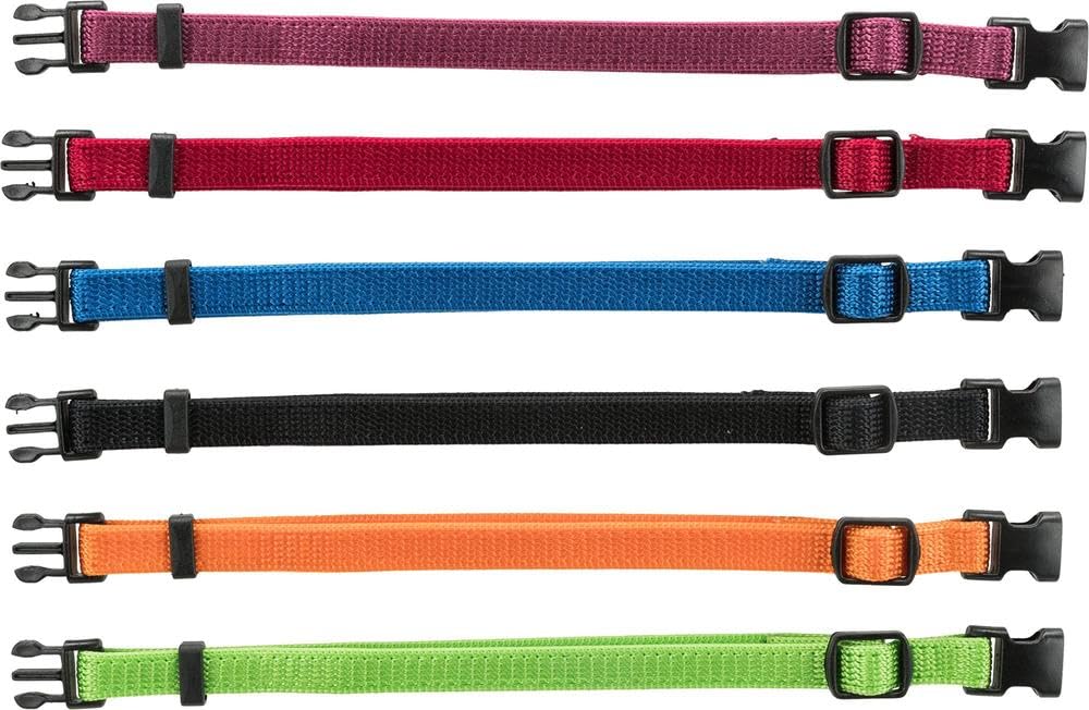 Trixie- Set of 6 Puppy Collars Dark Colours