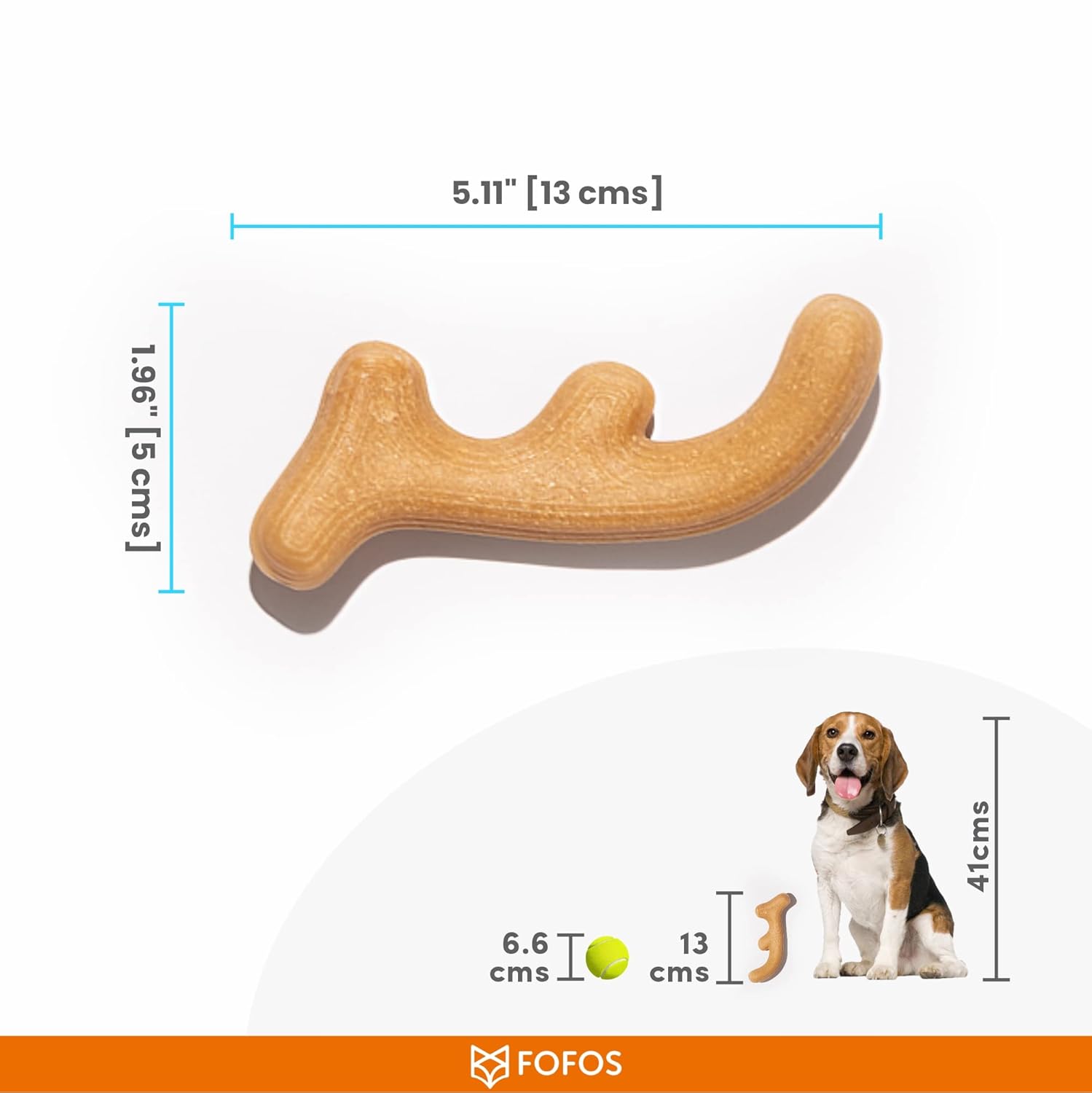Fofos Woodplay Antler Dog Chew Toy