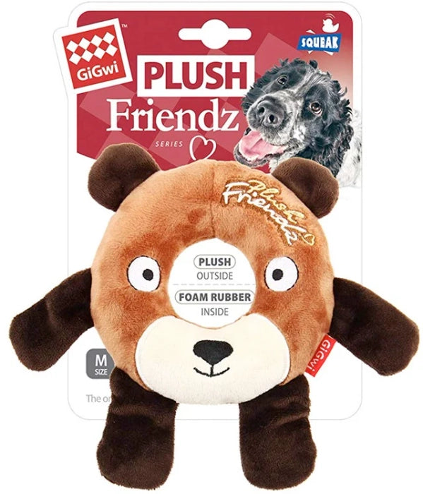 Gigwi- Plush Friendz with Foam Rubber Ring and Squeaker Toy