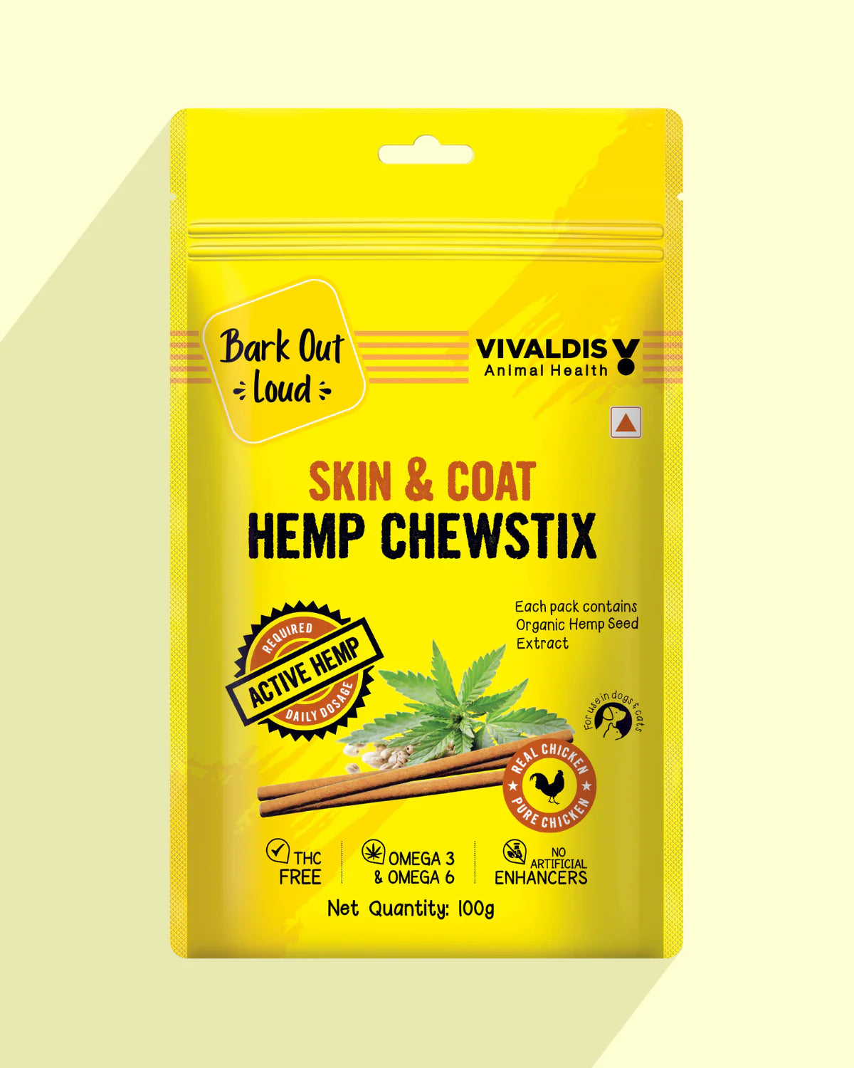 Bark Out Loud-Skin & Coat Hemp Chewstix for Dogs & Cats