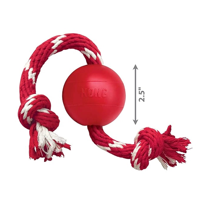 KONG - Small Ball with Rope Dog Toy