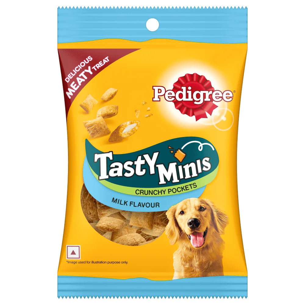 Pedigree- Milk Flavour Tasty Minis Crunchy Pockets Treats for Dogs