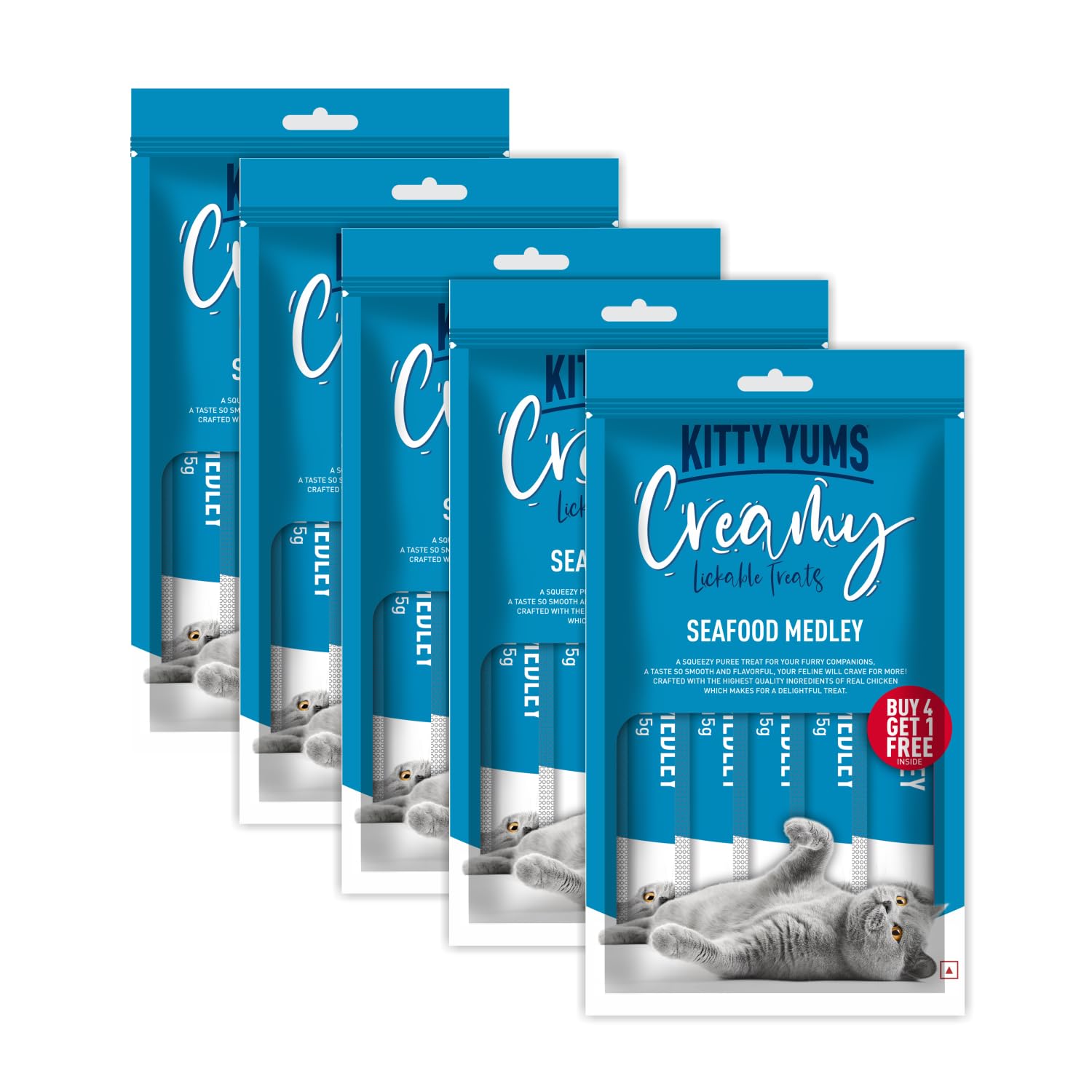 Kitty Yums- Creamy Lickable Cat Treat 5 Stick