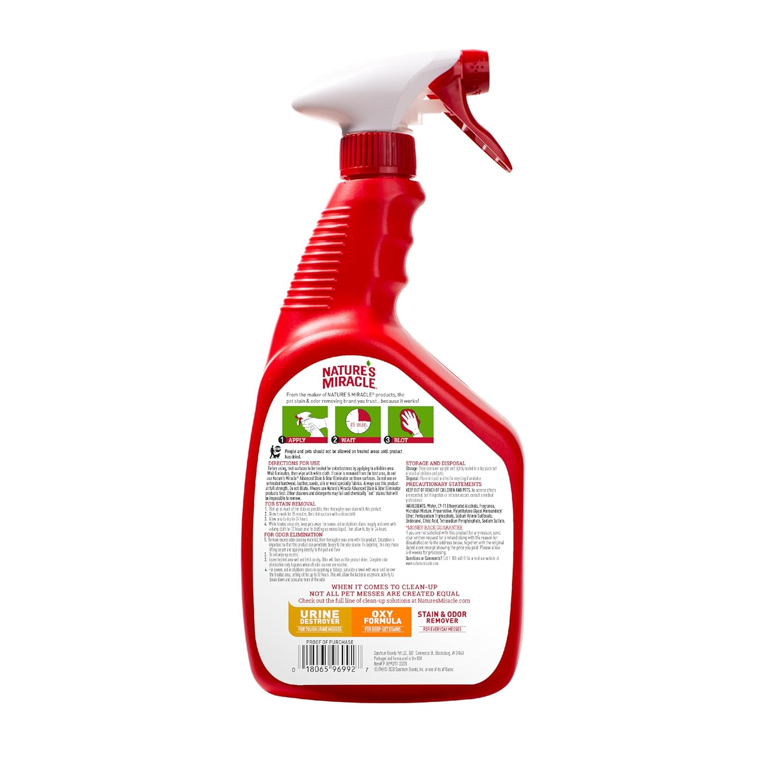 Nature's Miracle-Jfc Advanced Stain & Odour Remover Spray for Cats