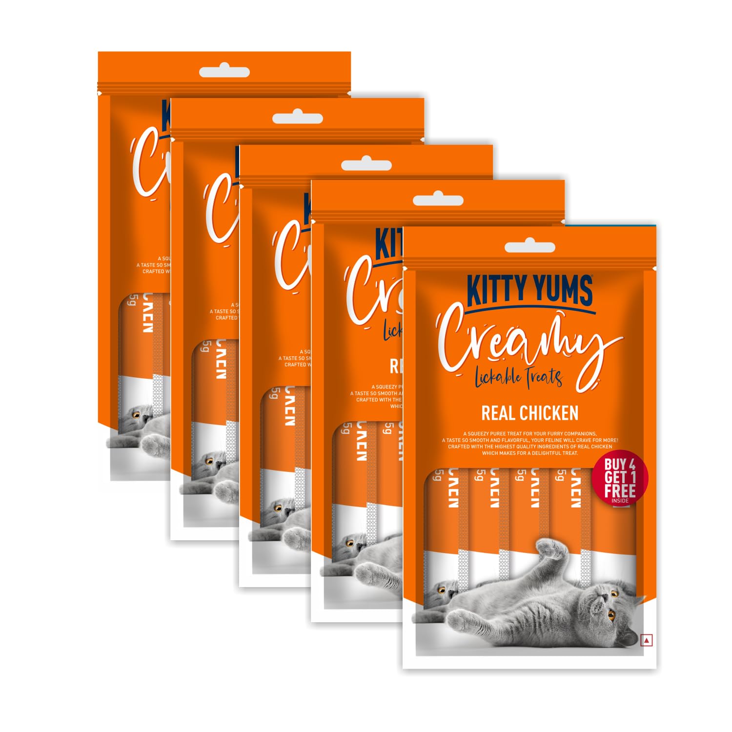 Kitty Yums- Creamy Lickable Cat Treat 5 Stick