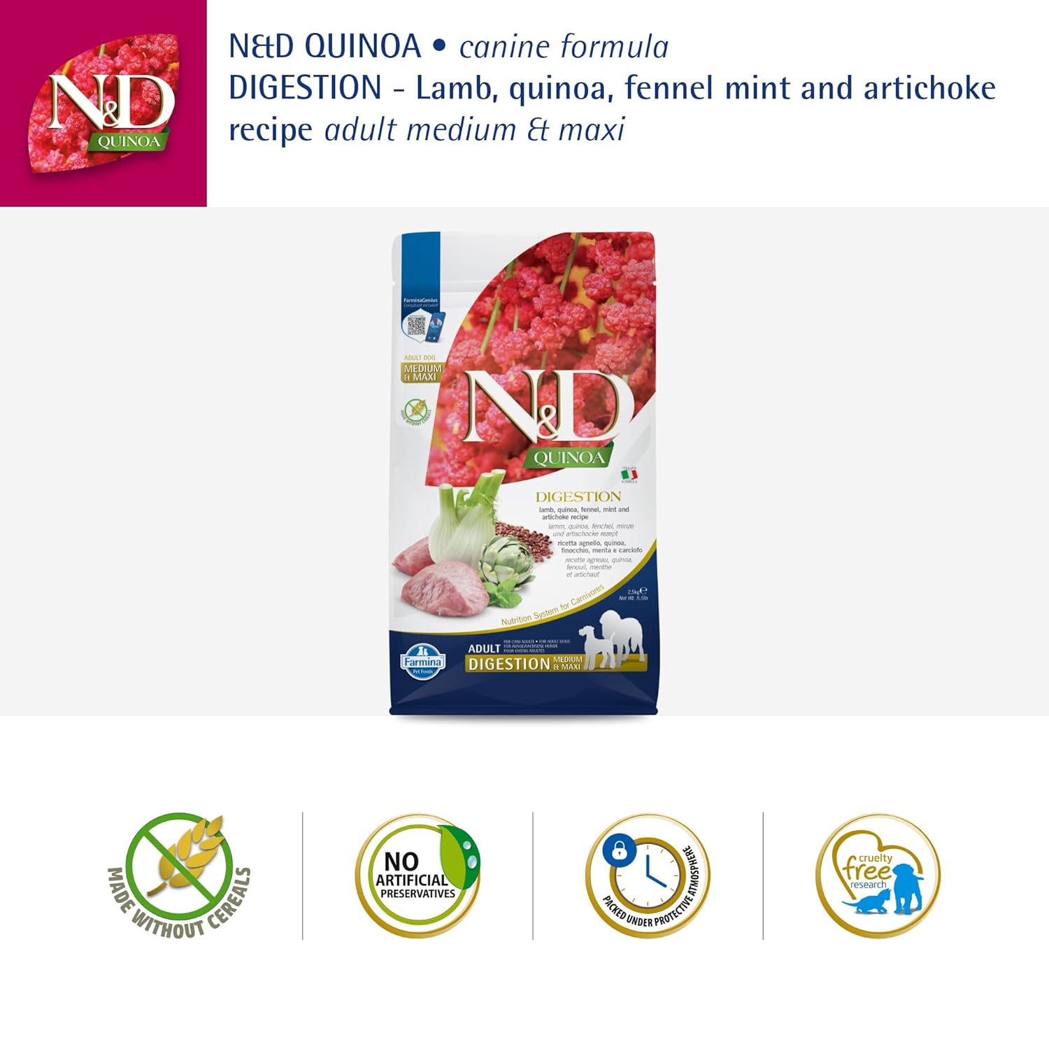 N&D - Quinoa Digestion Lamb Dry Food for Adult Dogs