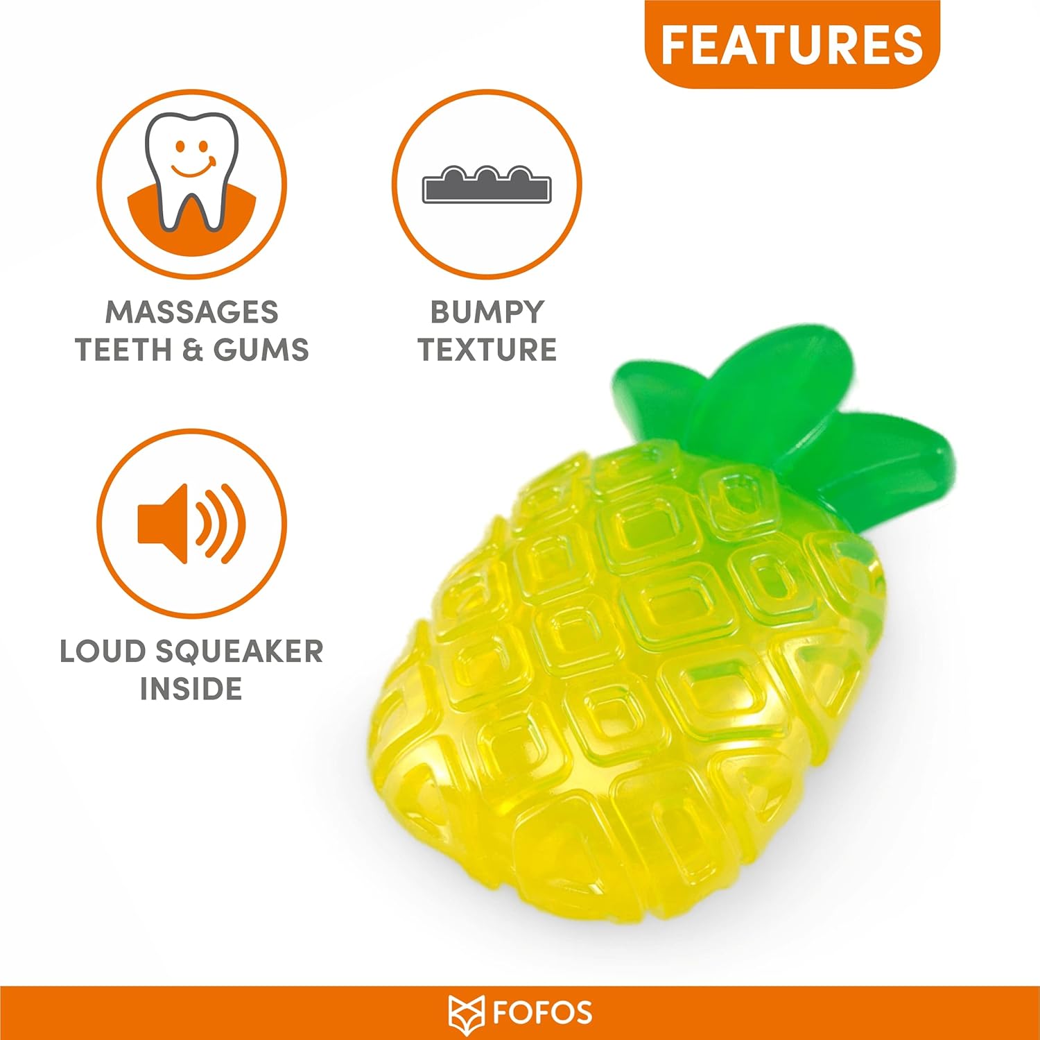 Fofos Fruity Bites Squeaky Jelly Pineapple Dog Toy