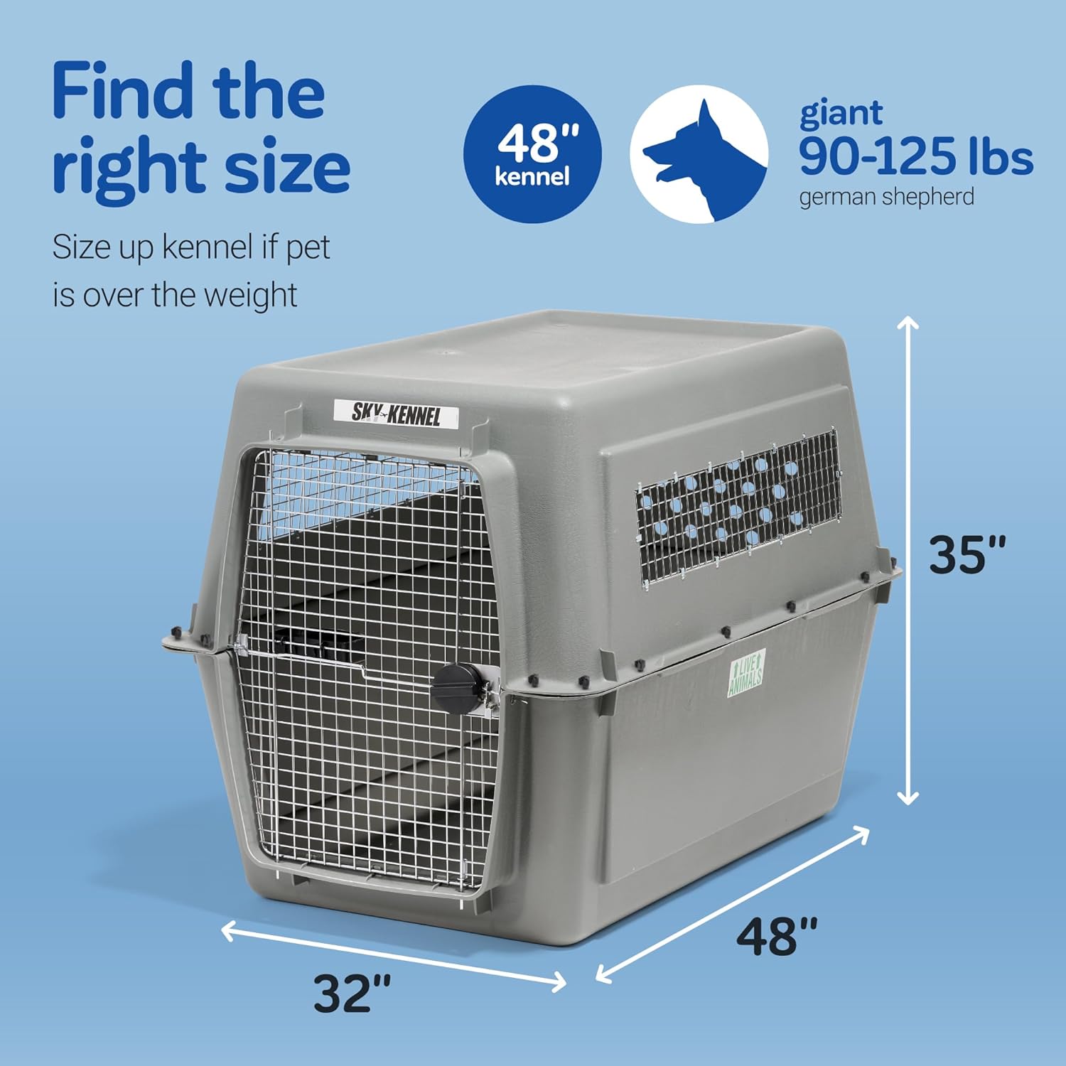 Petmate Sky Kennel for Pets Grey