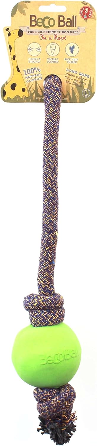 Beco Rubber Ball On a Rope Dog Toy