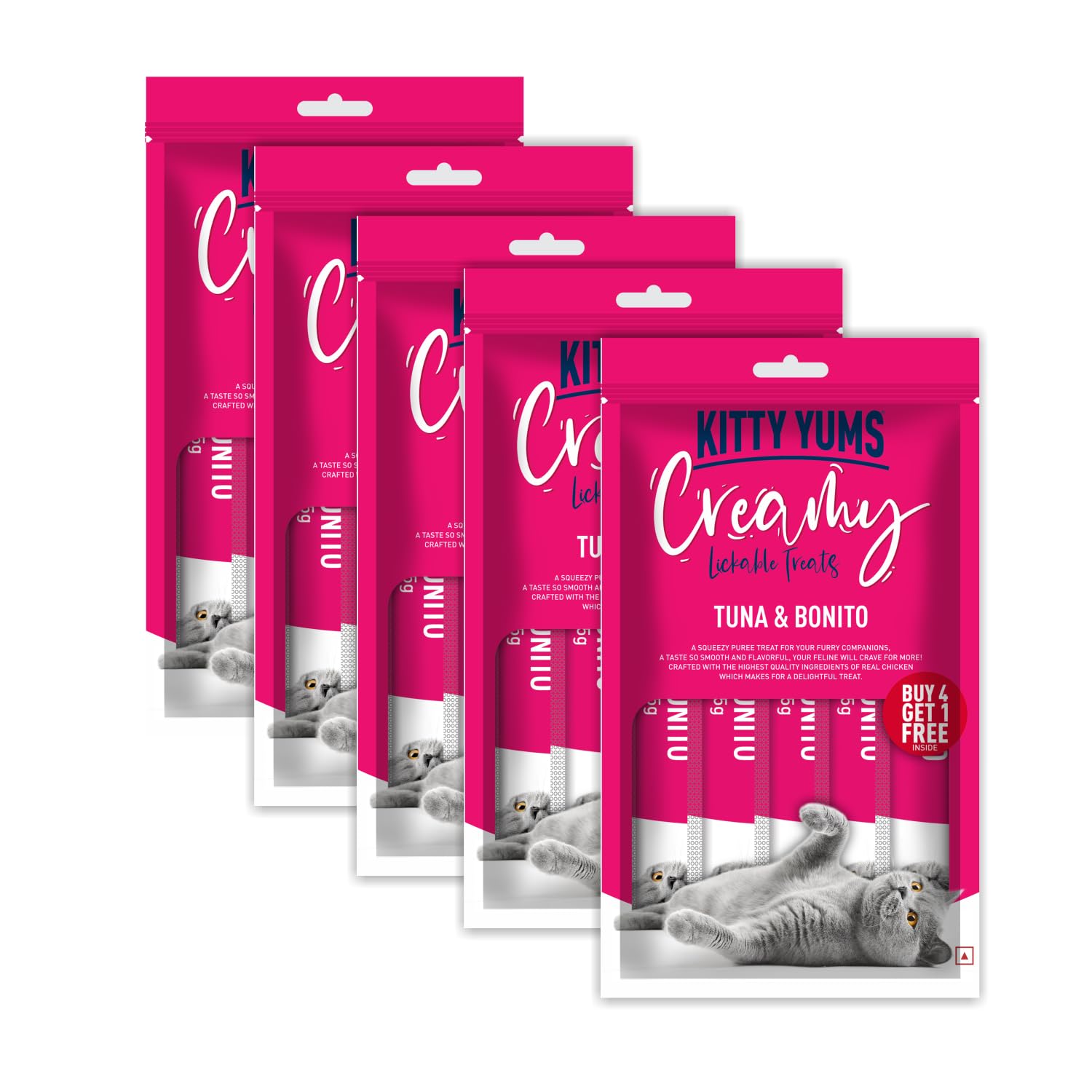 Kitty Yums- Creamy Lickable Cat Treat 5 Stick