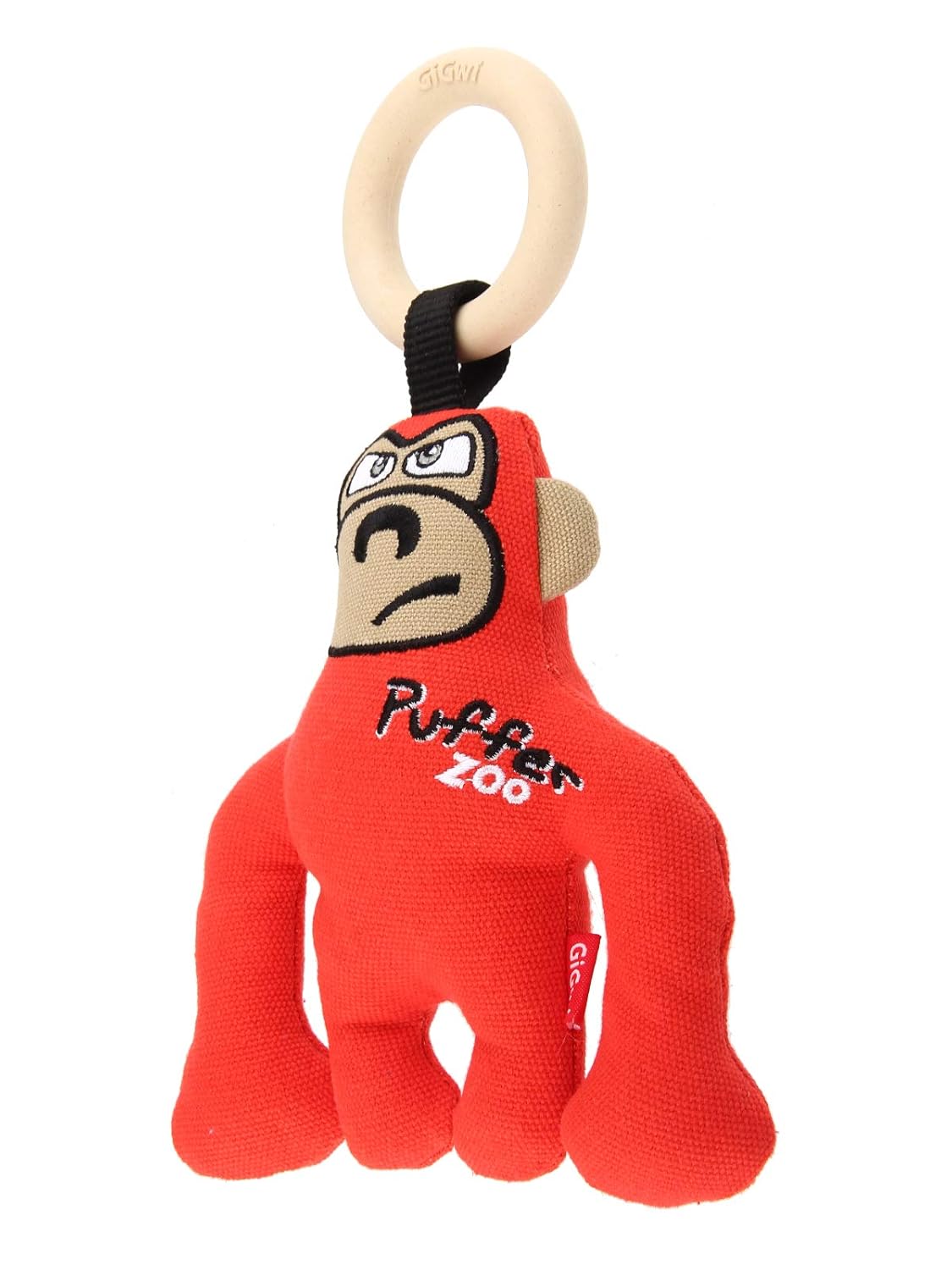 Gigwi Puffer Zoo Dog Toy Monkey with Ring Handle