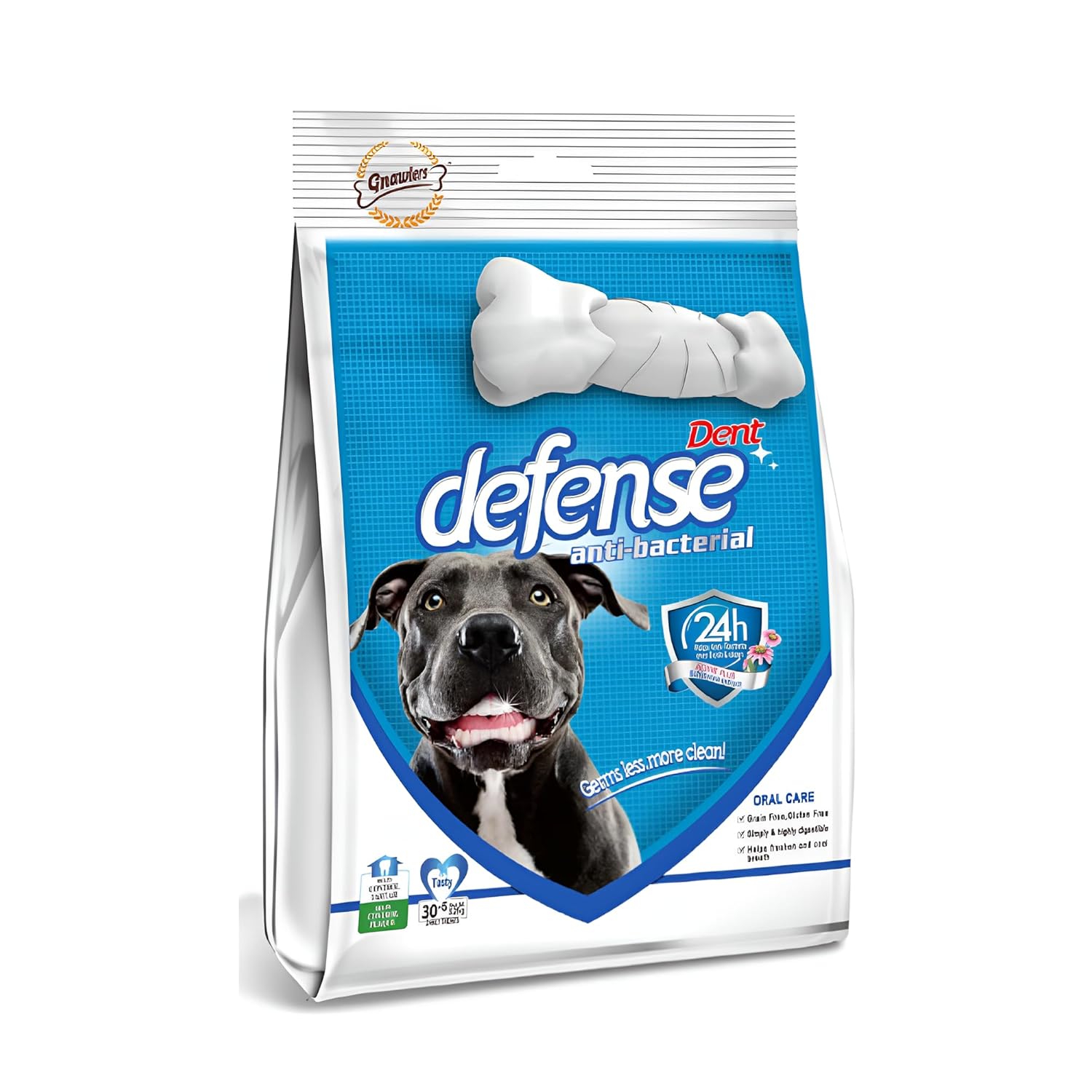 Gnawlers Dent Defense Anti Bacterial Dental Chew Bone for Dogs