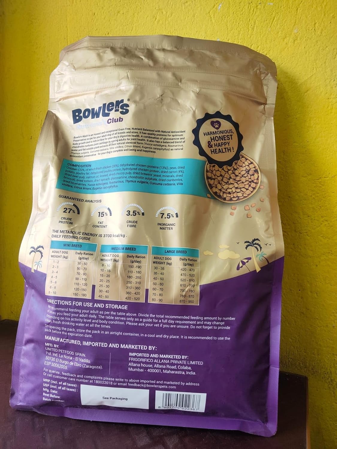 Bowlers-Nutrimax Club Chicken and Vegetables Adult Dog Food