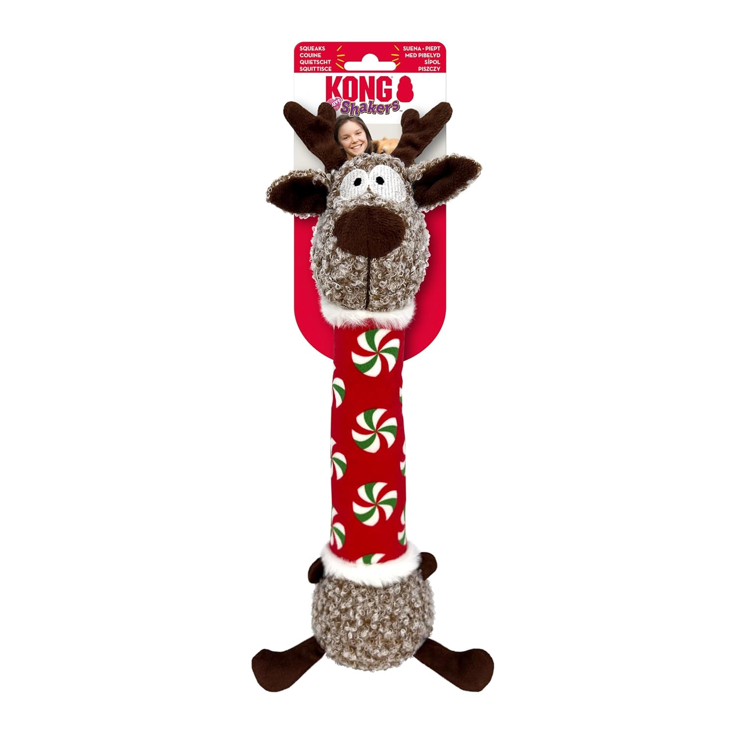 Kong Holiday Shakers Luvs Reindeer Dog Toy