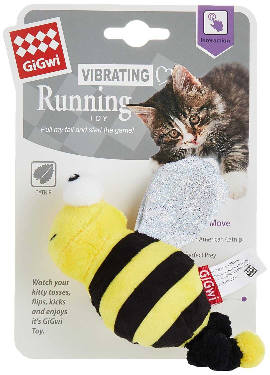 GiGwi Vibrating Running Bee with Catnip inside Toy