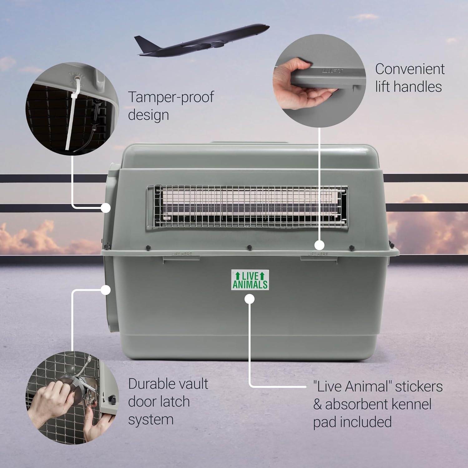 Petmate Sky Kennel for Pets Grey