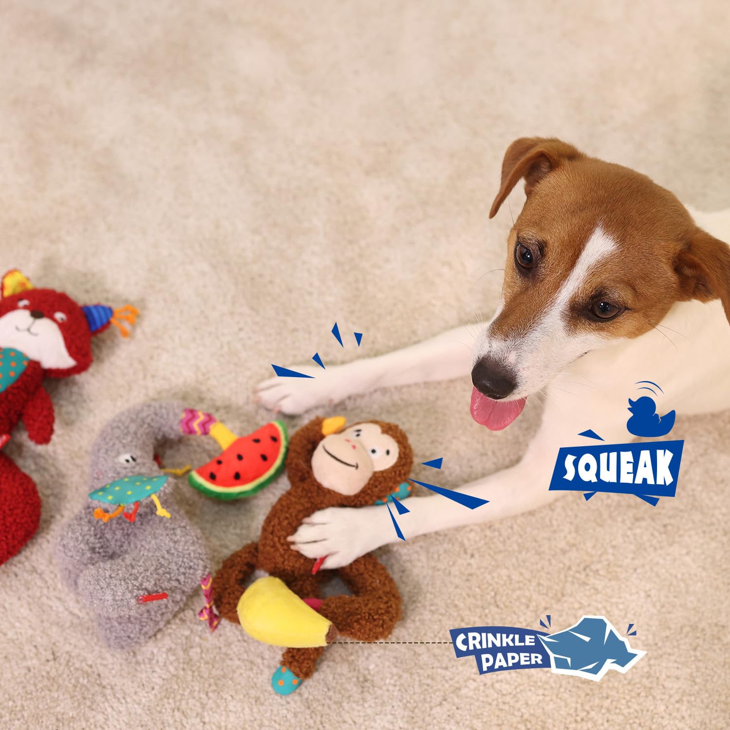 GiGwi Plush Friendz Soft Plush Dog Toy with Squeaker