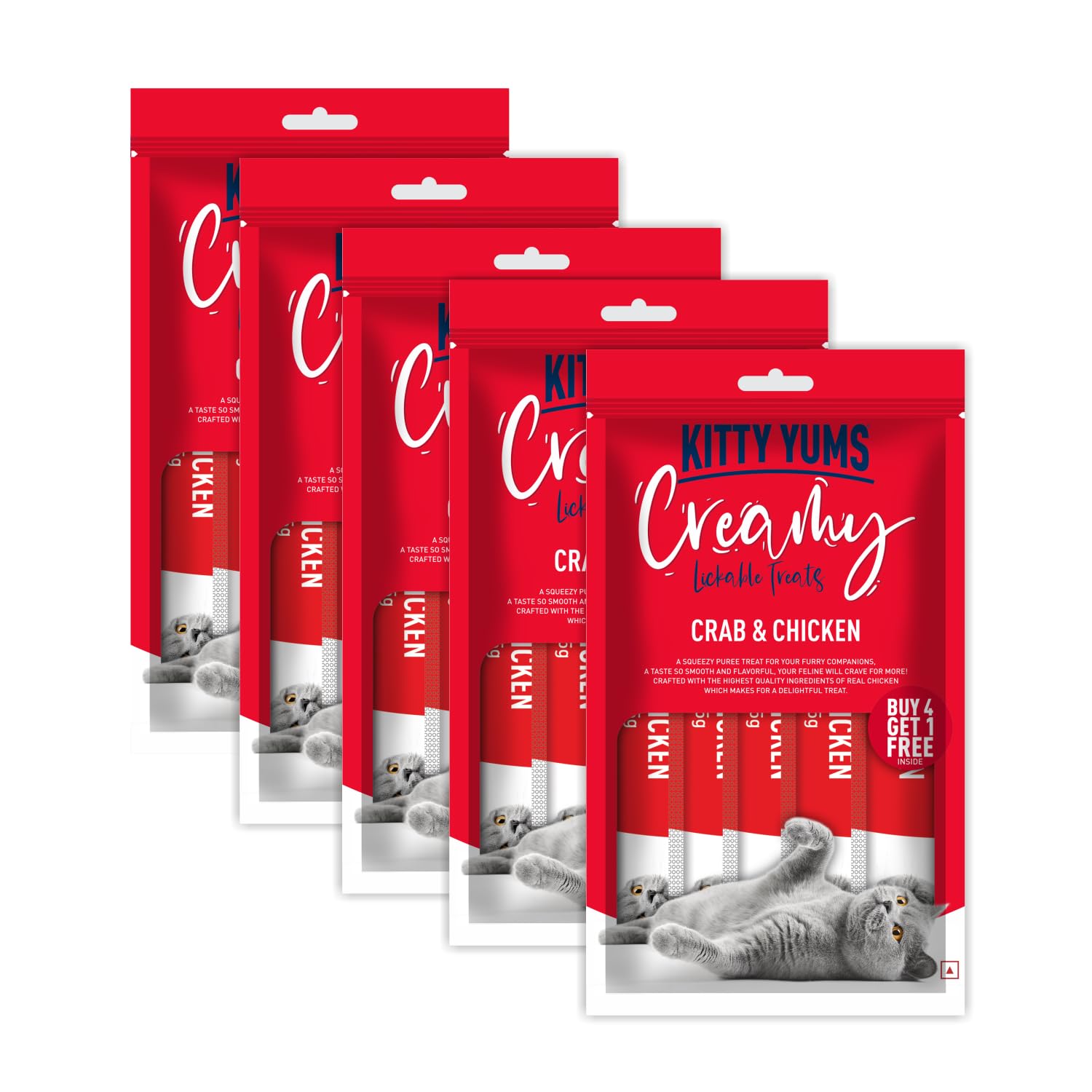 Kitty Yums- Creamy Lickable Cat Treat 5 Stick