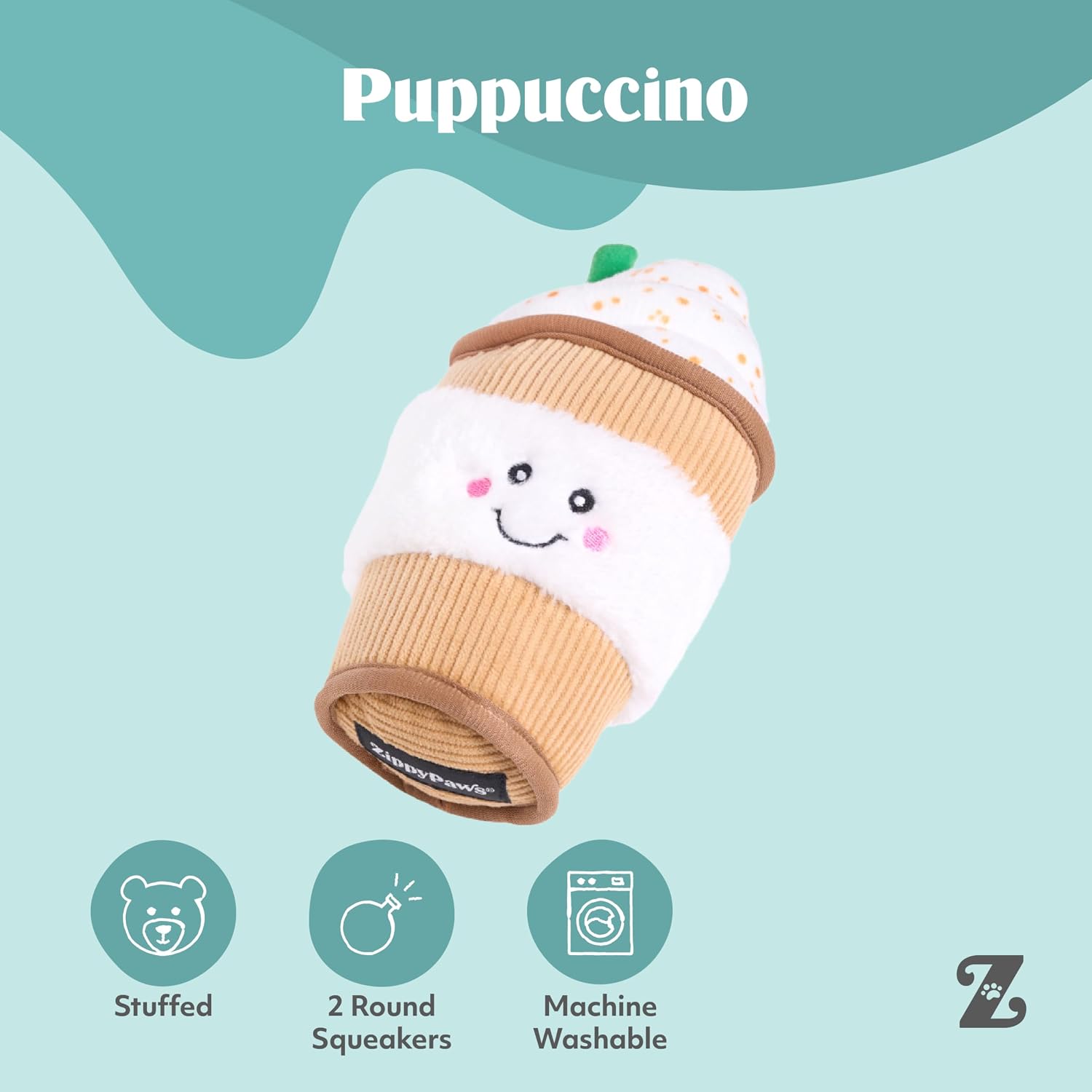Zippy Paws NomNomz Puppaccino Plush Toy for Dogs