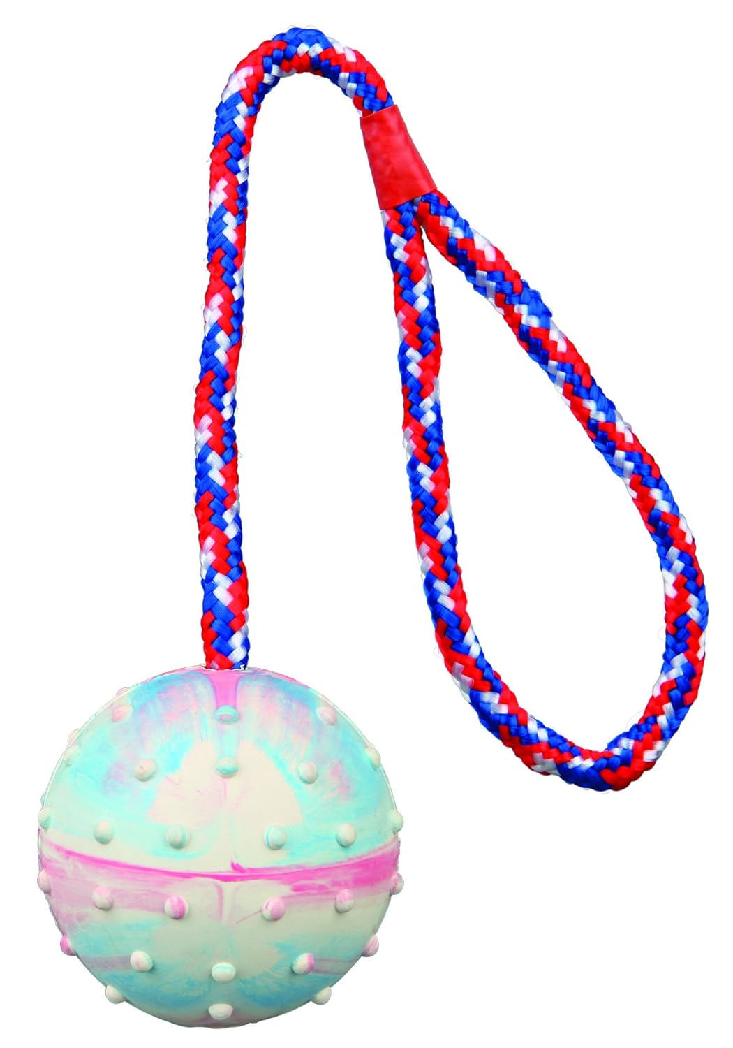 Trixie- Ball on a Rope Natural Rubber Dog Toy