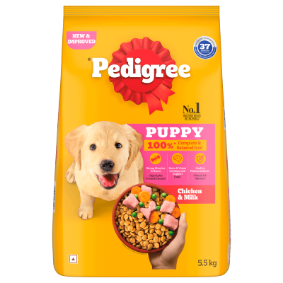Pedigree- Puppy Chicken and Milk Flavour Dry Food for  New Born Dog