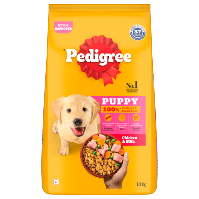 Pedigree- Puppy Chicken and Milk Flavour Dry Food for  New Born Dog