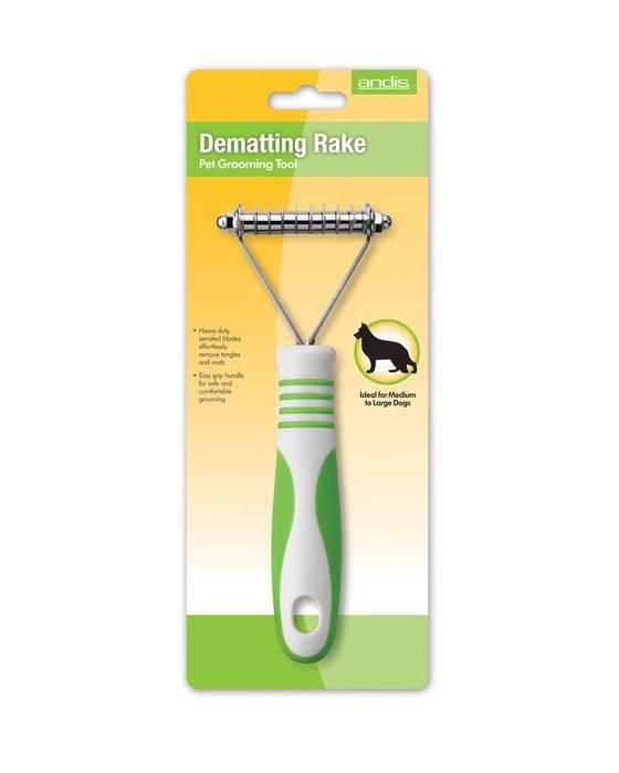 Andis-Dematting Rake White & Lime Green