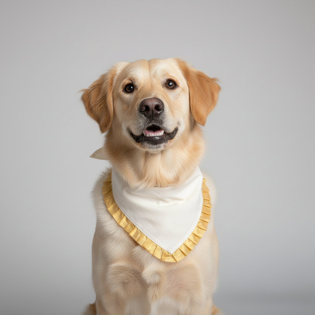 Story Tails Onam Special Kasavu Bandanas for Dogs