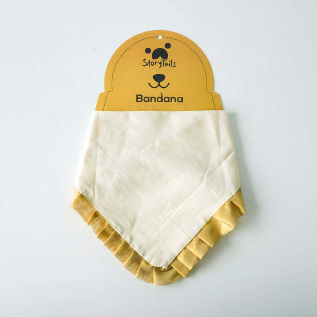 Story Tails Onam Special Kasavu Bandanas for Dogs