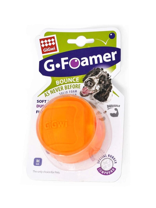 Gigwi- Foamer TPR Orange Rubber Ball Dog Toy