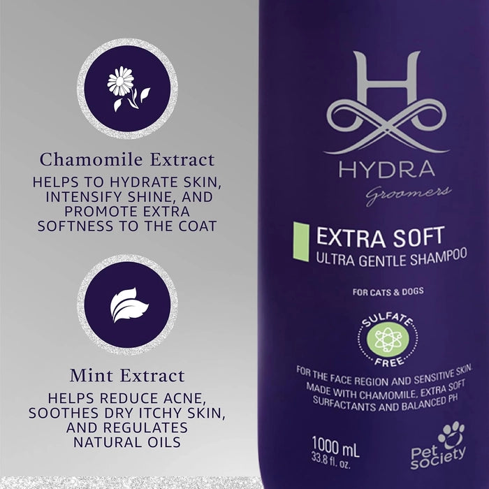 Hydra-Groomer's Extra Soft Facial Shampoo for Cats and Dogs  1 Litre