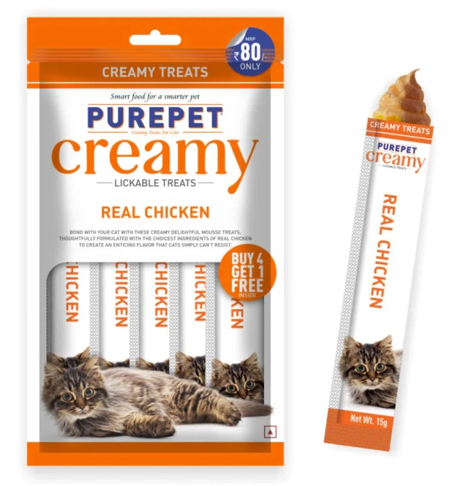 Purepet-Real Chicken Creamy Treats for Cats