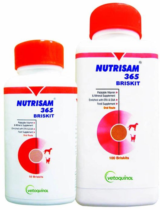 Vetoquinol  Nutrisam 365 Briskits for Dogs 7 Cats