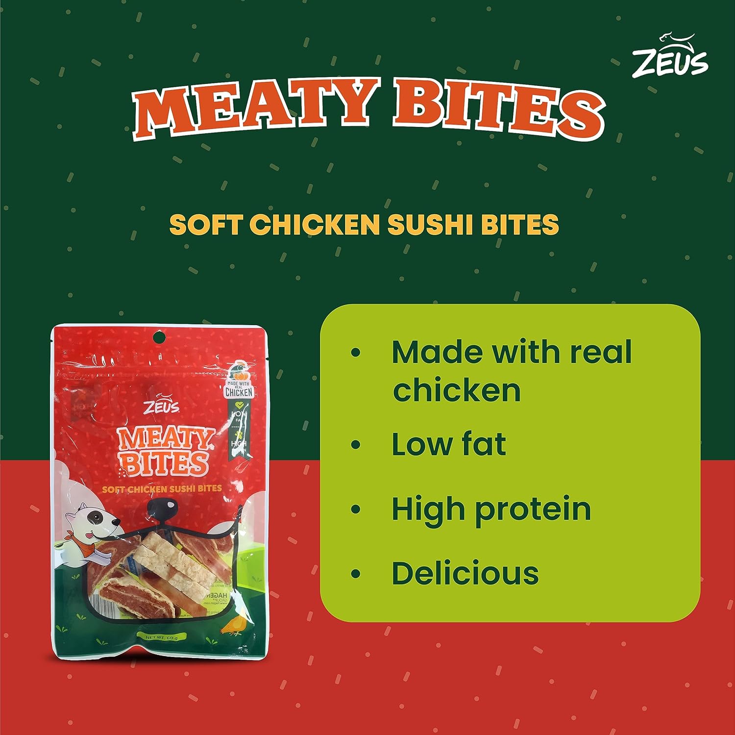 Zeus- Meaty Bites Soft Chicken Sushi Bites