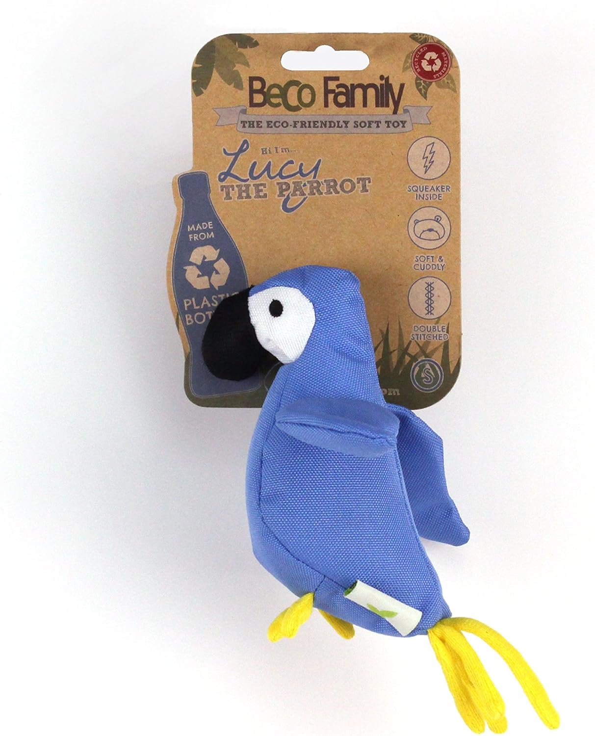 Beco Soft Parrot Toy with Squeaker for Dogs