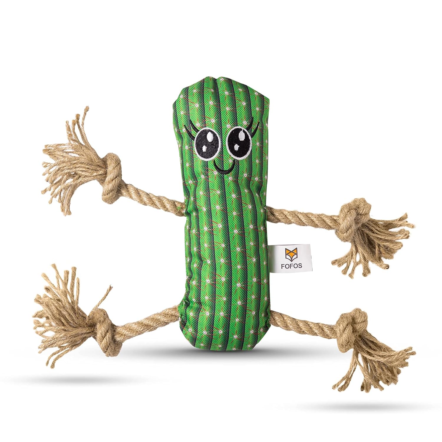 Fofos Cactus Man With Hemp Rope Dog Toy