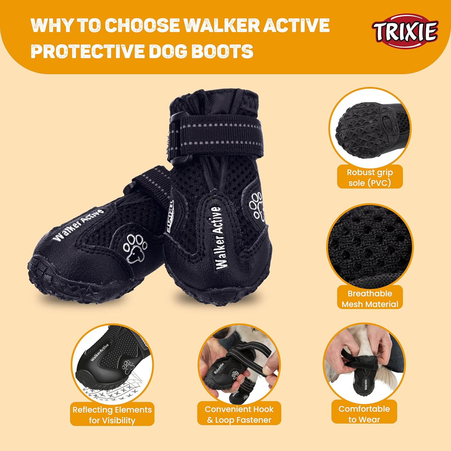 Trixie- Walker Active Protective Boots for Dogs