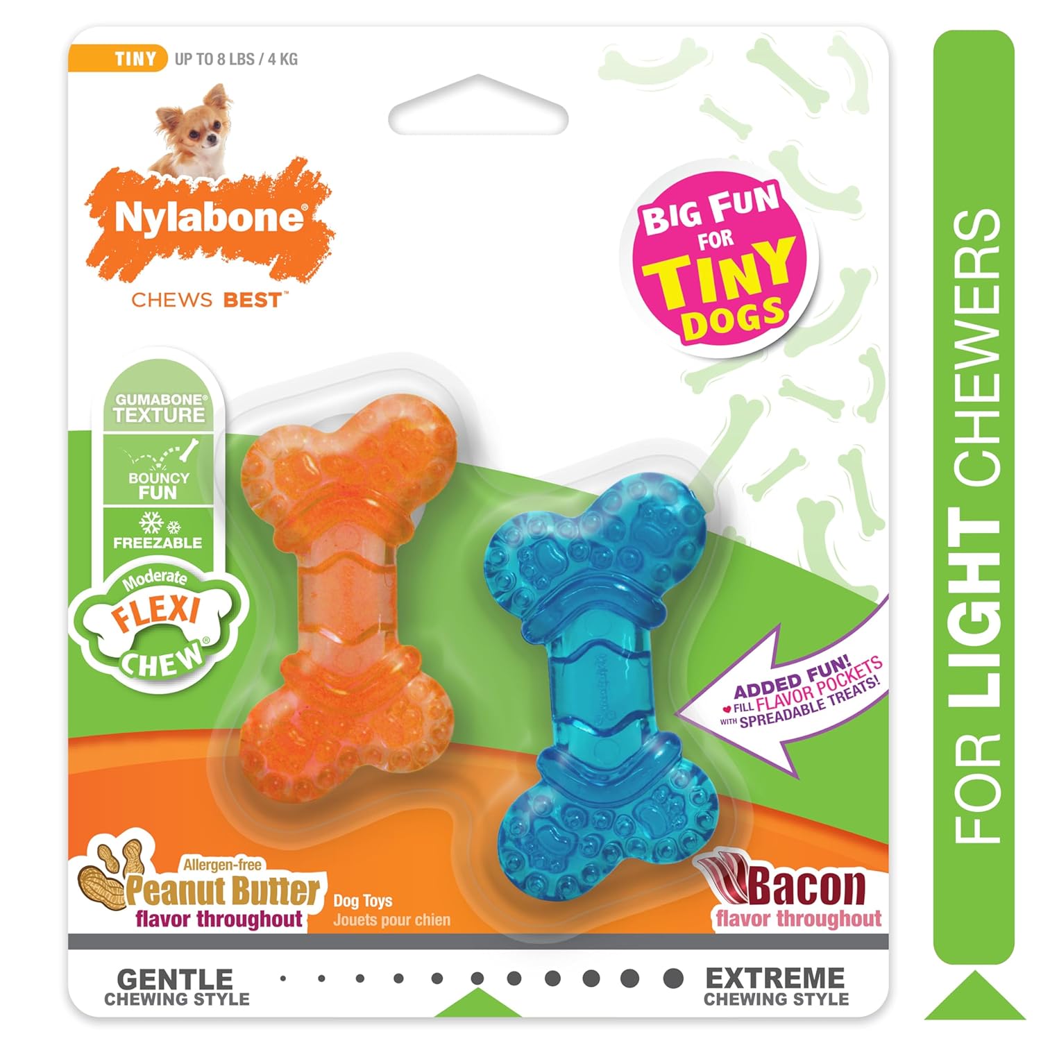 Nylabone  Moderate Chew Twin Pack Peanut Butter