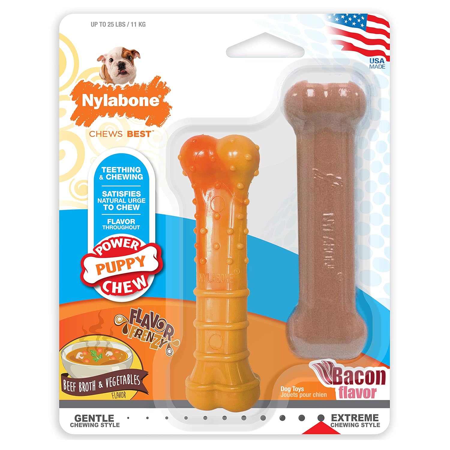 Nylabone - Puppy Power Chew Twin Pack