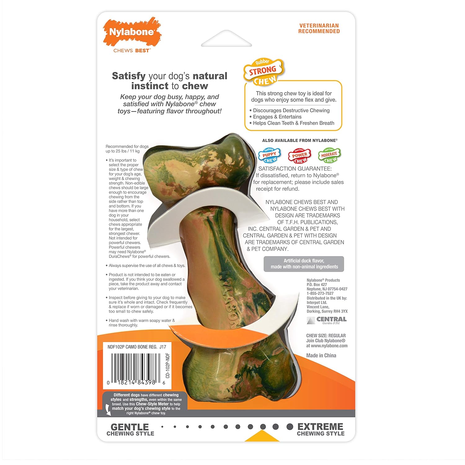 Nylabone Strong Chew Duck Camo Bone